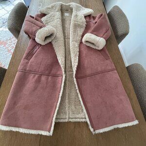 Avec Les Filles Faux Shearling Moto Coat